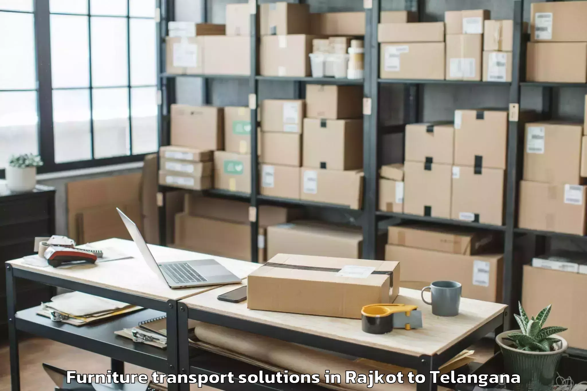 Book Rajkot to Narsampet Furniture Transport Solutions